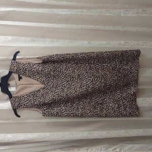 Ann Taylor v-neck leopard cheetah shift dress -Small